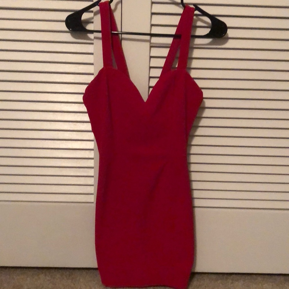 Red mini dress
